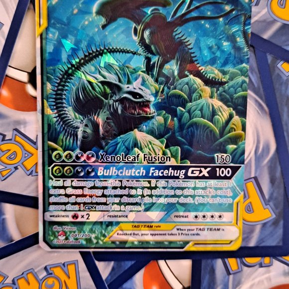 Bulbasaur And Xenomorph Tag Team Pokemon Card - Picture 5 of 8